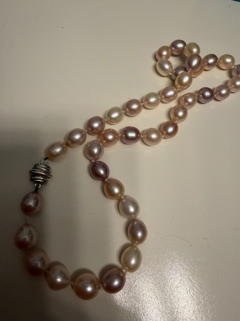 Authentic Birks Freshwater Pearl Necklace & Drop Earrings Set